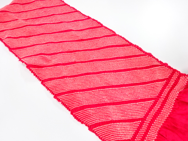 正絹　振袖用　絞り　帯揚げ